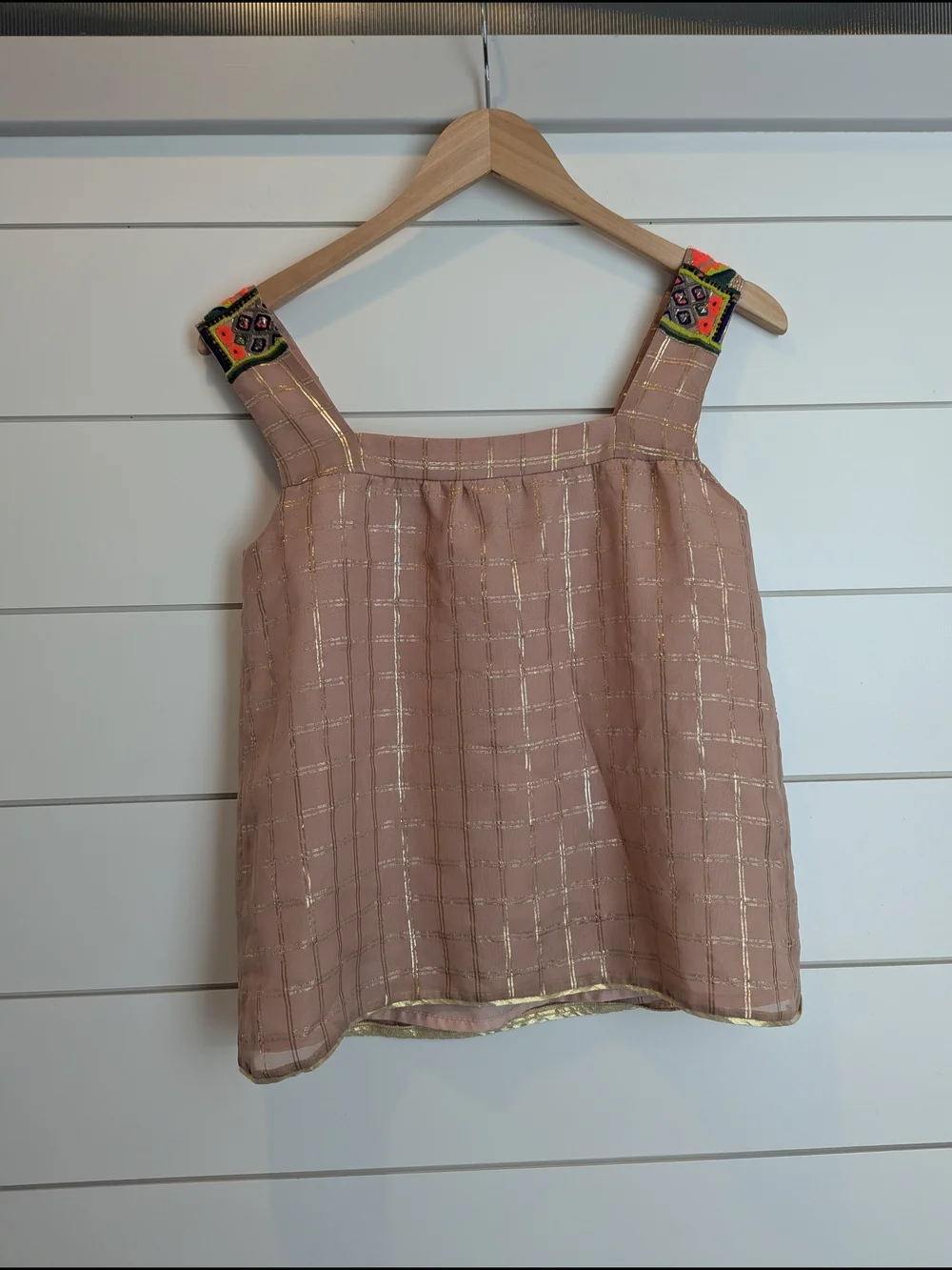 Vineet Bahl Anthropologie Beaded Tank Top Sunlight Hours Size XSP Made In India